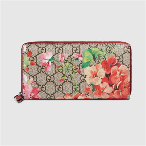 gucci blooms continental wallet|gucci zip around wallet small.